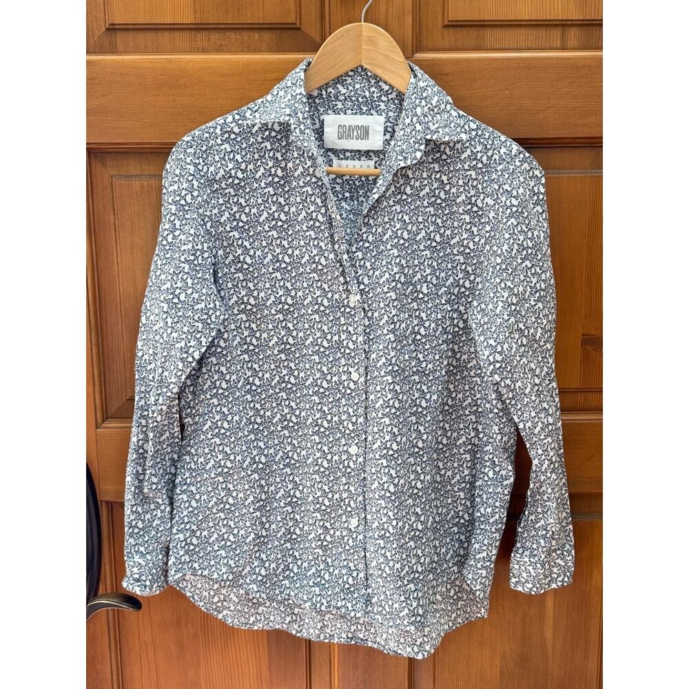 Frank & Eileen Grayson "The Hero" Button Butterfly Oversized XS Shirt MSRP $228